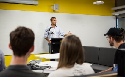 Queensland Chief Entrepreneur Mark Sowerby at UQ Idea Hub launch event Queensland Chief Entrepreneur Mark Sowerby at UQ Idea Hub launch event